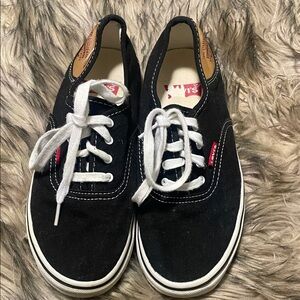 Levi's Black Canvas Sneakers with White Accents